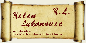 Milen Lukanović vizit kartica